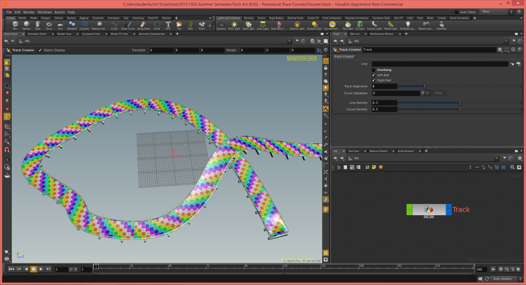 Procedural Race Track Tool Houdini Screenshot